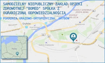 PORADNIA URAZOWO-ORTOPEDYCZNA - SAMODZIELNY NIEPUBLICZNY ZAKŁAD OPIEKI ZDROWOTNEJ "BOMED" SPÓŁKA Z OGRANICZONĄ ODPOWIEDZIALNOŚCIĄ - UL. KOŚCIUSZKI 17,  GRYBÓW