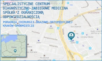 PORADNIA CHIRURGII URAZOWO-ORTOPEDYCZNEJ - SPECJALISTYCZNE CENTRUM DIAGNOSTYCZNO-ZABIEGOWE MEDICINA SPÓŁKA Z OGRANICZONĄ ODPOWIEDZIALNOŚCIĄ - UL. GRZEGÓRZECKA 67 C,  KRAKÓW-ŚRÓDMIEŚCIE