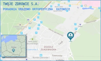 PORADNIA URAZOWO ORTOPEDYCZNA - TWOJE ZDROWIE S.A. - UL. ALFONSA ZGRZEBNIOKA 29A,  KATOWICE