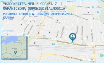 PORADNIA CHIRURGII URAZOWO-OTOPEDYCZNEJ - "HIPOKRATES-MED." SPÓŁKA Z OGRANICZONĄ ODPOWIEDZIALNOŚCIĄ - UL. NAŁKOWSKIEGO 1,  KRAKÓW