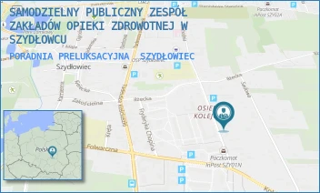 PORADNIA PRELUKSACYJNA - SAMODZIELNY PUBLICZNY ZESPÓŁ ZAKŁADÓW OPIEKI ZDROWOTNEJ W SZYDŁOWCU - WSCHODNIA 23,  SZYDŁOWIEC