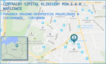 PORADNIA URAZOWO-ORTOPEDYCZA POLIKLINIKI W CIECHANOWIE  - CENTRALNY SZPITAL KLINICZNY MSW I A W WARSZAWIE - MICKIEWICZA 8,  CIECHANÓW