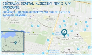 PORADNIA URAZOWO-ORTOPEDYCZNA POLIKLINIKI W RADOMIU - CENTRALNY SZPITAL KLINICZNY MSW I A W WARSZAWIE - ORLĄT LWOWSKICH 5,  RADOM