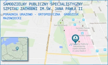 PORADNIA URAZOWO - ORTOPEDYCZNA - SAMODZIELNY PUBLICZNY SPECJALISTYCZNY SZPITAL ZACHODNI IM.ŚW. JANA PAWŁA II - DALEKA 11,  GRODZISK MAZOWIECKI