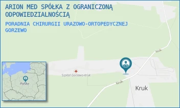 PORADNIA CHIRURGII URAZOWO-ORTOPEDYCZNEJ - ARION MED SPÓŁKA Z OGRANICZONĄ ODPOWIEDZIALNOŚCIĄ - KRUK 5/;,  GORZEWO