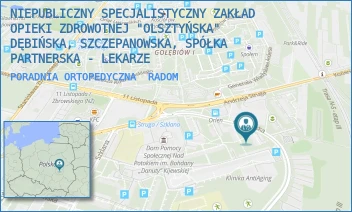 PORADNIA ORTOPEDYCZNA - NIEPUBLICZNY SPECJALISTYCZNY ZAKŁAD OPIEKI ZDROWOTNEJ "OLSZTYŃSKA" DĘBIŃSKA, SZCZEPANOWSKA, SPÓŁKA PARTNERSKA - LEKARZE - OLSZTYŃSKA 33A,  RADOM