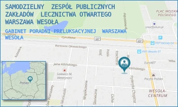 GABINET PORADNI PRELUKSACYJNEJ - SAMODZIELNY  ZESPÓŁ PUBLICZNYCH  ZAKŁADÓW  LECZNICTWA OTWARTEGO WARSZAWA WESOŁA - JANA KILIŃSKIEGO 48,  WARSZAWA WESOŁA