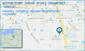 PORADNIA CHIRURGII URAZOWO-ORTOPEDYCZNEJ - NIEPUBLICZNY ZAKŁAD OPIEKI ZDROWOTNEJ "ARNICA" - ARMII KRAJOWEJ 18A,  CIECHANÓW