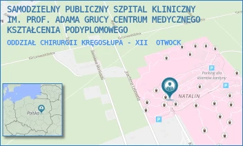 ODDZIAŁ CHIRURGII KRĘGOSŁUPA - XII - SAMODZIELNY PUBLICZNY SZPITAL KLINICZNY IM. PROF. ADAMA GRUCY CENTRUM MEDYCZNEGO KSZTAŁCENIA PODYPLOMOWEGO - KONARSKIEGO 13,  OTWOCK