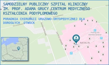 PORADNIA CHIRURGII URAZOWO-ORTOPEDYCZNEJ DLA DOROSŁYCH - SAMODZIELNY PUBLICZNY SZPITAL KLINICZNY IM. PROF. ADAMA GRUCY CENTRUM MEDYCZNEGO KSZTAŁCENIA PODYPLOMOWEGO - KONARSKIEGO 13,  OTWOCK