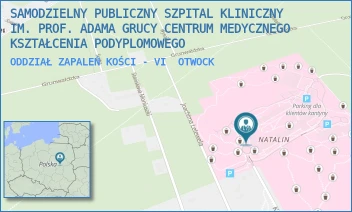 ODDZIAŁ ZAPALEŃ KOŚCI - VI - SAMODZIELNY PUBLICZNY SZPITAL KLINICZNY IM. PROF. ADAMA GRUCY CENTRUM MEDYCZNEGO KSZTAŁCENIA PODYPLOMOWEGO - KONARSKIEGO 13,  OTWOCK