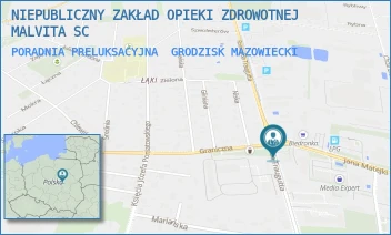 PORADNIA PRELUKSACYJNA - NIEPUBLICZNY ZAKŁAD OPIEKI ZDROWOTNEJ MALVITA TUSZYŃSKI I WSPÓLNICY SPÓŁKA JAWNA - TRAUGUTTA 30,  GRODZISK MAZOWIECKI