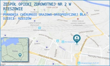 PORADNIA CHIRURGII URAZOWO-ORTOPEDYCZNEJ DLA DZIECI - ZESPÓŁ OPIEKI ZDROWOTNEJ NR 2 W RZESZOWIE - UL. ALEKSANDRA FREDRY 9,  RZESZÓW