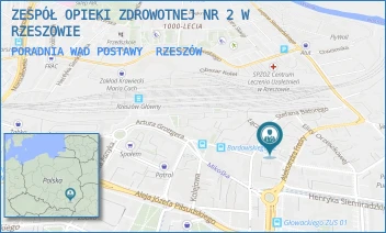 PORADNIA WAD POSTAWY - ZESPÓŁ OPIEKI ZDROWOTNEJ NR 2 W RZESZOWIE - UL. ALEKSANDRA FREDRY 9,  RZESZÓW