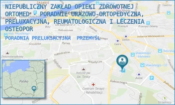 PORADNIA PRELUKSACYJNA - NIEPUBLICZNY ZAKŁAD OPIEKI ZDROWOTNEJ ORTOMED - PORADNIE URAZOWO-ORTOPEDYCZNA, PRELUXACYJNA, REUMATOLOGICZNA I LECZENIA OSTEOPOR - BASZTOWA 13,  PRZEMYŚL
