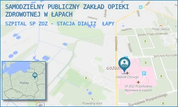 SZPITAL SP ZOZ - STACJA DIALIZ - SAMODZIELNY PUBLICZNY ZAKŁAD OPIEKI ZDROWOTNEJ W ŁAPACH - KORCZAKA 23,  ŁAPY