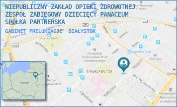 GABINET PRELUKSACJI - NIEPUBLICZNY ZAKŁAD OPIEKI ZDROWOTNEJ ZESPÓŁ ZABIEGOWY DZIECIĘCY PANACEUM SPÓŁKA PARTNERSKA - FABRYCZNA 39,  BIAŁYSTOK