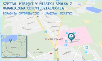 PORADNIA ORTOPEDYCZNO - URAZOWA - SZPITAL MIEJSKI W MIASTKU SPÓŁKA Z OGRANICZONĄ ODPOWIEDZIALNOŚCIĄ - UL. GENERAŁA J. WYBICKIEGO 30,  MIASTKO