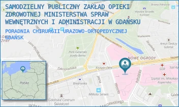 PORADNIA CHIRURGII URAZOWO-ORTOPEDYCZNEJ - SAMODZIELNY PUBLICZNY ZAKŁAD OPIEKI ZDROWOTNEJ MINISTERSTWA SPRAW WEWNĘTRZNYCH I ADMINISTRACJI W GDAŃSKU - UL. KARTUSKA 4/6,  GDAŃSK