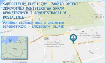 PORADNIA LECZENIA BÓLU Z GABINETEM DIAGNOSTYCZNO - ZABIEGOWYM - SAMODZIELNY PUBLICZNY ZAKŁAD OPIEKI ZDROWOTNEJ MINISTERSTWA SPRAW WEWNĘTRZNYCH I ADMINISTRACJI W KOSZALINIE - UL. JOACHIMA LELEWELA 58,  SŁUPSK