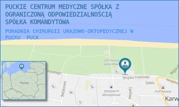 PORADNIA CHIRURGII URAZOWO-ORTOPEDYCZNEJ W PUCKU - PUCKIE CENTRUM MEDYCZNE SPÓŁKA Z OGRANICZONĄ ODPOWIEDZIALNOŚCIĄ SPÓŁKA KOMANDYTOWA - UL. WOJSKA POLSKIEGO 22,  PUCK