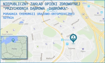 PORADNIA CHIRURGII URAZOWO-ORTOPEDYCZNEJ - NIEPUBLICZNY ZAKŁAD OPIEKI ZDROWOTNEJ "PRZYCHODNIA DĄBROWA -DĄBRÓWKA" - UL. SOJOWA 24,  GDYNIA