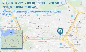 PORADNIA CHIRURGII URAZOWO-ORTOPEDYCZNEJ - NIEPUBLICZNY ZAKŁAD OPIEKI ZDROWOTNEJ "PRZYCHODNIA MORENA" - UL. JAŚKOWA DOLINA 105,  GDAŃSK