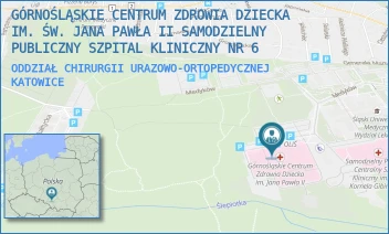ODDZIAŁ CHIRURGII URAZOWO-ORTOPEDYCZNEJ - GÓRNOŚLĄSKIE CENTRUM ZDROWIA DZIECKA IM. ŚW. JANA PAWŁA II SAMODZIELNY PUBLICZNY SZPITAL KLINICZNY NR 6 - UL. MEDYKÓW 16,  KATOWICE