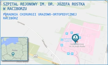 PORADNIA CHIRURGII URAZOWO-ORTOPEDYCZNEJ - SZPITAL REJONOWY IM. DR. JÓZEFA ROSTKA W RACIBORZU - UL. GAMOWSKA 3,  RACIBÓRZ