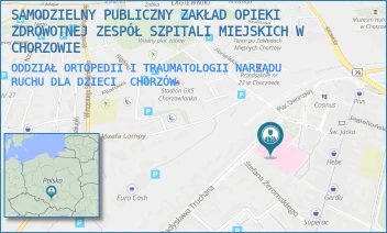 ODDZIAŁ ORTOPEDII I TRAUMATOLOGII NARZĄDU RUCHU DLA DZIECI - SAMODZIELNY PUBLICZNY ZAKŁAD OPIEKI ZDROWOTNEJ ZESPÓŁ SZPITALI MIEJSKICH W CHORZOWIE - UL. WŁADYSŁAWA TRUCHANA 7,  CHORZÓW