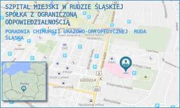 PORADNIA CHIRURGII URAZOWO-ORTOPEDYCZNEJ - SZPITAL MIEJSKI W RUDZIE ŚLĄSKIEJ SPÓŁKA Z OGRANICZONĄ ODPOWIEDZIALNOŚCIĄ - UL. WINCENTEGO LIPA 2,  RUDA ŚLĄSKA
