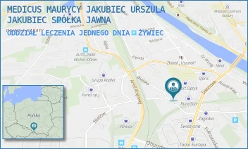 ODDZIAŁ LECZENIA JEDNEGO DNIA - MEDICUS MAURYCY JAKUBIEC URSZULA JAKUBIEC SPÓŁKA JAWNA - UL. DWORCOWA 22,  ŻYWIEC