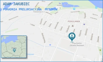 PORADNIA PRELUKSACYJNA - ADAM JAKUBIEC - UL. 1 MAJA 130,  MYSZKÓW