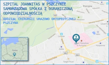 ODDZIAŁ CHIRURGII URAZOWO	ORTOPEDYCZNEJ - SZPITAL JOANNITAS W PSZCZYNIE SAMORZĄDOWA SPÓŁKA Z OGRANICZONĄ ODPOWIEDZIALNOŚCIĄ W RESTRUKTURYZACJI - UL. DR. WITOLDA ANTESA 11,  PSZCZYNA