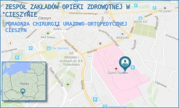 PORADNIA CHIRURGII URAZOWO-ORTOPEDYCZNEJ - ZESPÓŁ ZAKŁADÓW OPIEKI ZDROWOTNEJ W CIESZYNIE - UL. BIELSKA 4,  CIESZYN