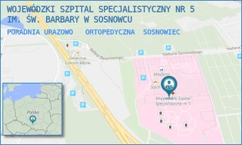 PORADNIA URAZOWO 	 ORTOPEDYCZNA - WOJEWÓDZKI SZPITAL SPECJALISTYCZNY NR 5 IM. ŚW. BARBARY W SOSNOWCU - UL. PLAC MEDYKÓW 1,  SOSNOWIEC