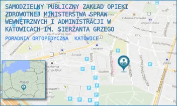 PORADNIA ORTOPEDYCZNA - SAMODZIELNY PUBLICZNY ZAKŁAD OPIEKI ZDROWOTNEJ MINISTERSTWA SPRAW WEWNĘTRZNYCH I ADMINISTRACJI W KATOWICACH IM. SIERŻANTA GRZEGO - UL. JANA KILIŃSKIEGO 23,  KATOWICE