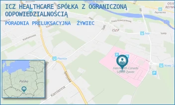 PORADNIA PRELUKSACYJNA - ICZ HEALTHCARE SPÓŁKA Z OGRANICZONĄ ODPOWIEDZIALNOŚCIĄ - UL. POLA LISICKICH 80,  ŻYWIEC