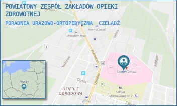 PORADNIA URAZOWO-ORTOPEDYCZNA - ZAGŁĘBIOWSKI SZPITAL KLINICZNY - UL. SZPITALNA 40,  CZELADŹ