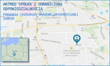 PORADNIA CHIRURGII URAZOWO-ORTOPEDYCZNEJ - ARTMED SPÓŁKA Z OGRANICZONĄ ODPOWIEDZIALNOŚCIĄ - UL. HENRYKA SIENKIEWICZA 28,  ZABRZE