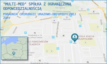 PORADNIA CHIRURGII URAZOWO-ORTOPEDYCZNEJ - "MULTI-MED" SPÓŁKA Z OGRANICZONĄ ODPOWIEDZIALNOŚCIĄ - UL. OSIEDLE KSIĘCIA WŁADYSŁAWA 27,  ŻORY