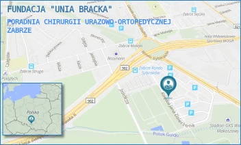 PORADNIA CHIRURGII URAZOWO-ORTOPEDYCZNEJ - FUNDACJA "UNIA BRACKA" - UL. KS. JANA DZIERŻONA 11 A,  ZABRZE