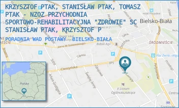 PORADNIA WAD POSTAWY - KRZYSZTOF PTAK, STANISŁAW PTAK, TOMASZ PTAK - NZOZ PRZYCHODNIA SPORTOWO-REHABILITACYJNA "ZDROWIE" SC STANISŁAW PTAK, KRZYSZTOF P - UL. JÓZEFA LOMPY 7,  BIELSKO-BIAŁA