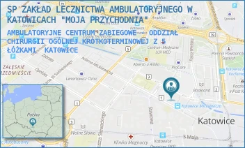 AMBULATORYJNE CENTRUM ZABIEGOWE - ODDZIAŁ CHIRURGII OGÓLNEJ KRÓTKOTERMINOWEJ Z 5 ŁÓŻKAMI - SP ZAKŁAD LECZNICTWA AMBULATORYJNEGO W KATOWICACH "MOJA PRZYCHODNIA" - UL. ADAMA MICKIEWICZA 9,  KATOWICE