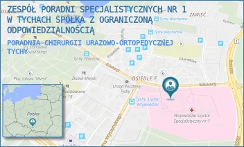 PORADNIA CHIRURGII URAZOWO-ORTOPEDYCZNEJ - ZESPÓŁ PORADNI SPECJALISTYCZNYCH NR 1 W TYCHACH SPÓŁKA Z OGRANICZONĄ ODPOWIEDZIALNOŚCIĄ - UL. EDUKACJI 102,  TYCHY