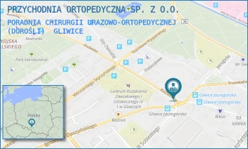 PORADNIA CHIRURGII URAZOWO-ORTOPEDYCZNEJ (DOROŚLI) - PRZYCHODNIA ORTOPEDYCZNA SP. Z O.O. - UL. KOZIELSKA 4,  GLIWICE