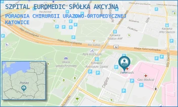 PORADNIA CHIRURGII URAZOWO-ORTOPEDYCZNEJ - SZPITAL EUROMEDIC SPÓŁKA AKCYJNA - UL. TADEUSZA KOŚCIUSZKI 92,  KATOWICE