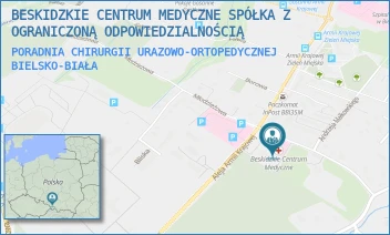 PORADNIA CHIRURGII URAZOWO-ORTOPEDYCZNEJ - BESKIDZKIE CENTRUM MEDYCZNE SPÓŁKA Z OGRANICZONĄ ODPOWIEDZIALNOŚCIĄ - UL. MŁODZIEŻOWA 21,  BIELSKO-BIAŁA