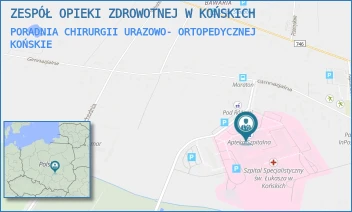 PORADNIA CHIRURGII URAZOWO- ORTOPEDYCZNEJ - ZESPÓŁ OPIEKI ZDROWOTNEJ W KOŃSKICH - GIMNAZJALNA 41B,  KOŃSKIE