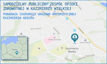 PORADNIA CHIRURGII URAZOWO ORTOPEDYCZNEJ - SAMODZIELNY PUBLICZNY ZESPÓŁ OPIEKI ZDROWOTNEJ W KAZIMIERZY WIELKIEJ - PARTYZANTÓW 12,  KAZIMIERZA WIELKA